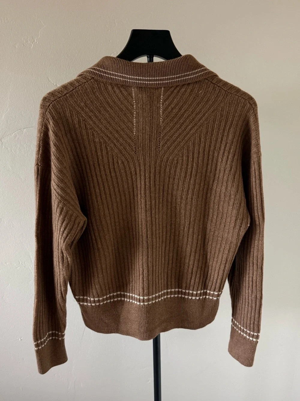 rag & bone Ribbed Monti Polo Sweater in Brown Size M